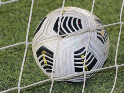 Soccer ball in net
