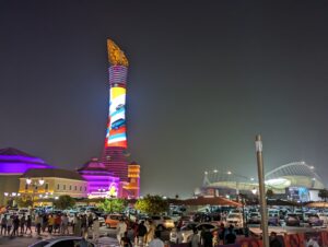 Doha Torch tower at night