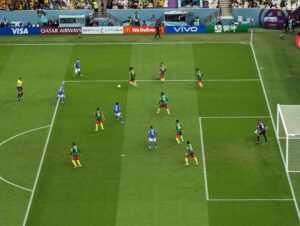 Cameroon plays Brazil at the FIFA World Cup in Lusail Qatar.